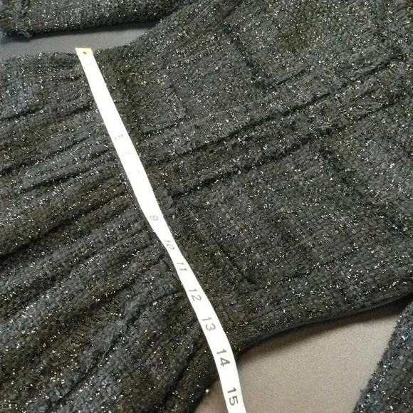 Chanel Womens Black Silver Wool Cotton Blend Tweed Mini Sheath Dress Size Small - Picture 12 of 14